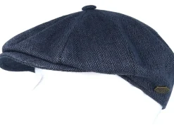 Towny Linen Blue Flat Cap - MJM Hats
