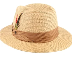 Toyo Braided Fedora Cappuccino Straw Hat - Jaxon & James