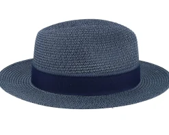 Toyo Light Blue/Navy Traveller Straw Hat - Stetson
