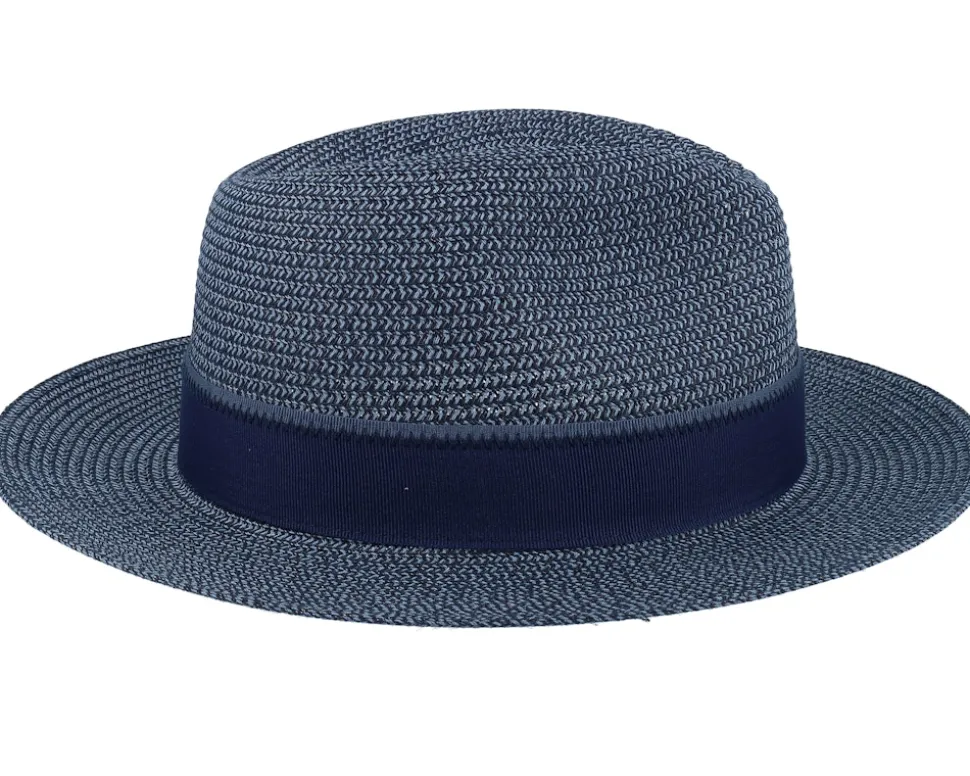 Toyo Light Blue/Navy Traveller Straw Hat - Stetson