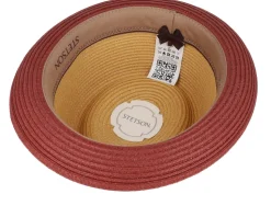 Toyo Red/Beige Pork Pie Straw Hat - Stetson