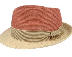 Toyo/Raffia Peach/Natural Trilby Straw Hat - Stetson