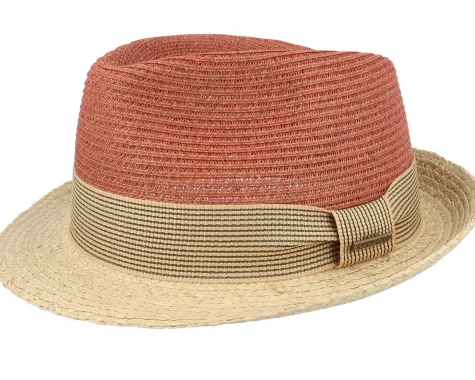 Toyo/Raffia Peach/Natural Trilby Straw Hat - Stetson