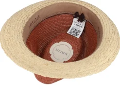 Toyo/Raffia Peach/Natural Trilby Straw Hat - Stetson