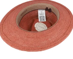 Traveller Raffia Crochet Burned Orange Straw Hat - Stetson