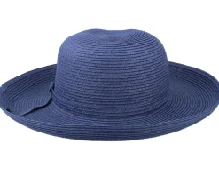 Traveller Sun Hat Navy Blue Straw Hat - Sur la tête