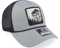 Tree Mountain Silhouette Grey/Black/Black Rope A-Frame Trucker - Hunter