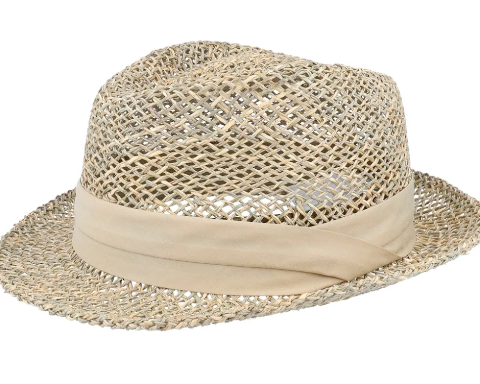 Trilby Seagras With Trimming Nature Straw Hat - Seeberger