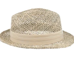 Trilby Seagras With Trimming Nature Straw Hat - Seeberger