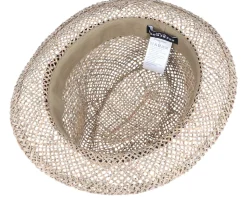 Trilby Seagras With Trimming Nature/Black Straw Hat - Seeberger