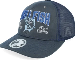 Trout C&r Logo 3d 112wf Fremont Solid Navy A-Frame Trucker - Skillfish