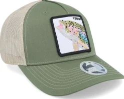 Trout Pro Fishing 112fp Split Army Olive/Tan Trucker - Skillfish