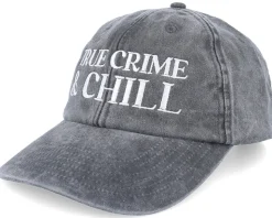 True Crime & Chill Washed Black Dad Cap - Iconic