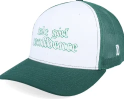Tube Girl Confidence White/Dark Green Trucker - Delulu