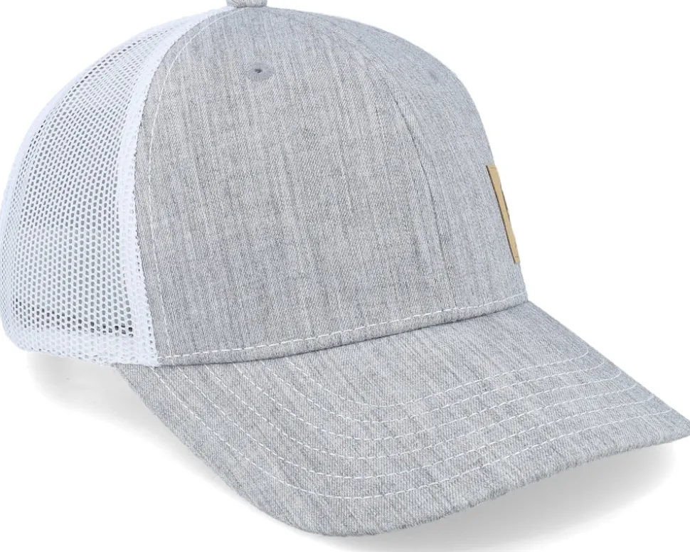 Twill/Mesh Sueded Logo Cap Heather Grey/White Trucker - John Deere