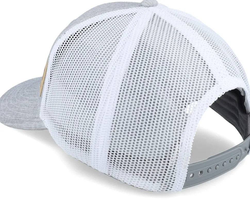 Twill/Mesh Sueded Logo Cap Heather Grey/White Trucker - John Deere