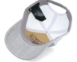Twill/Mesh Sueded Logo Cap Heather Grey/White Trucker - John Deere