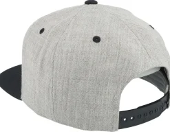 Two Tone Logo Heather Grey/Black Snapback - Bearded Man