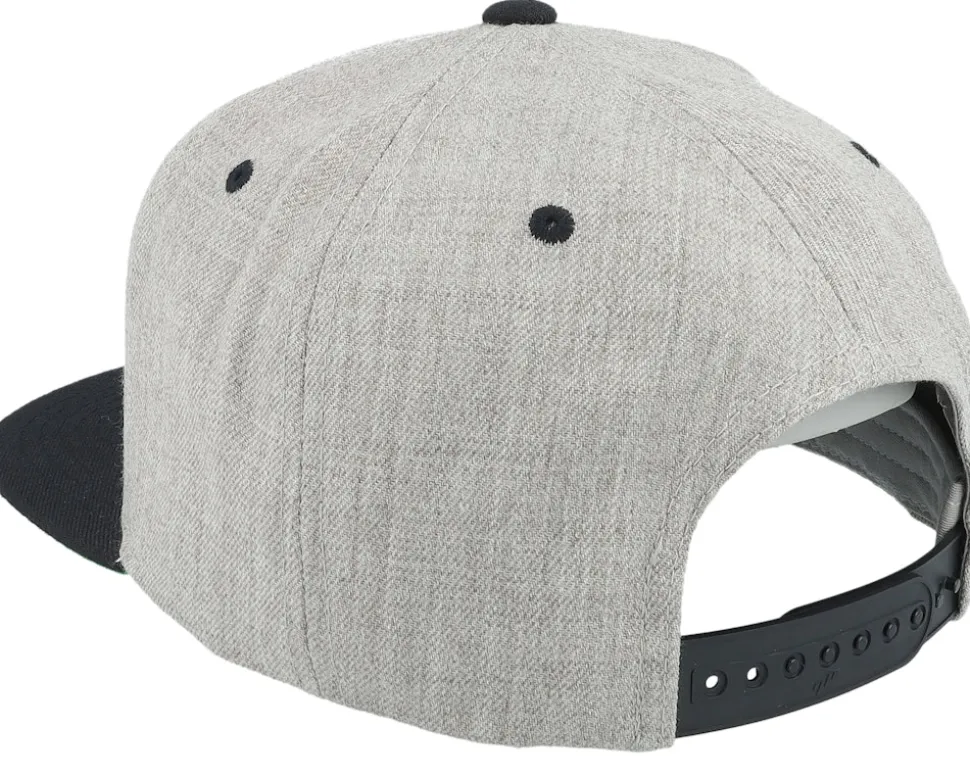 Two Tone Logo Heather Grey/Black Snapback - Bearded Man