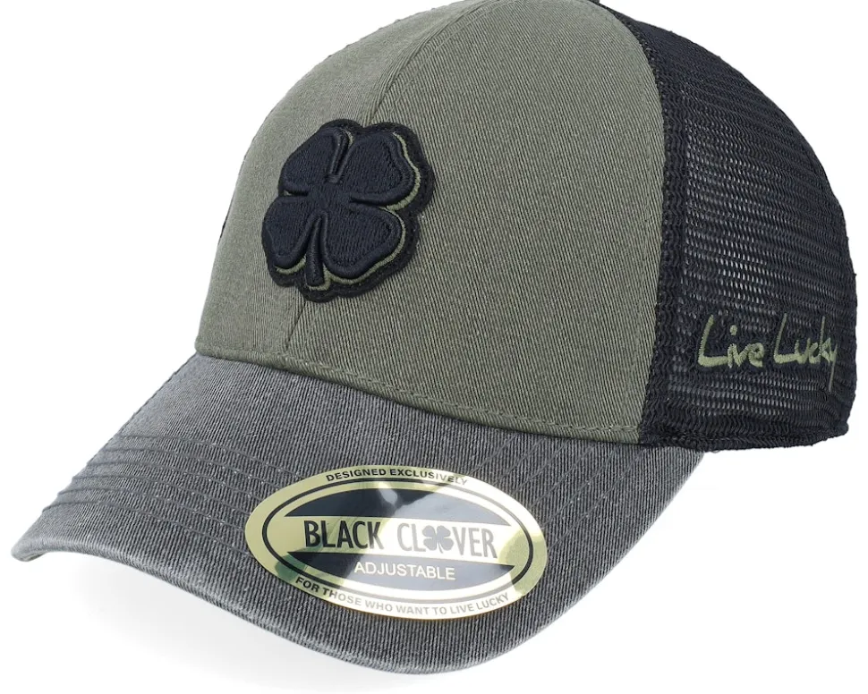 Two Tone Vintage 32 Black/Army Green Trucker - Black Clover