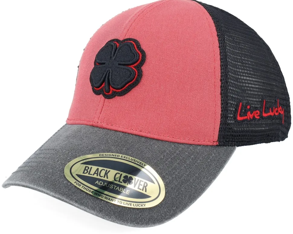 Two Tone Vintage Red/Black Trucker - Black Clover