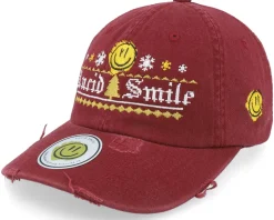 Ugly Christmas Logo Maroon Destroyed Dad Cap - Ho-Ho-Hats