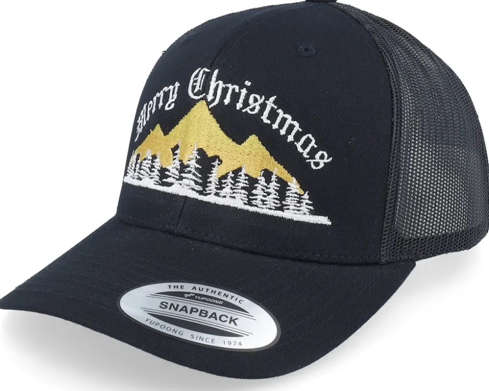 Ugly Merry Christmas Mountain Black Trucker - Ho-Ho-Hats
