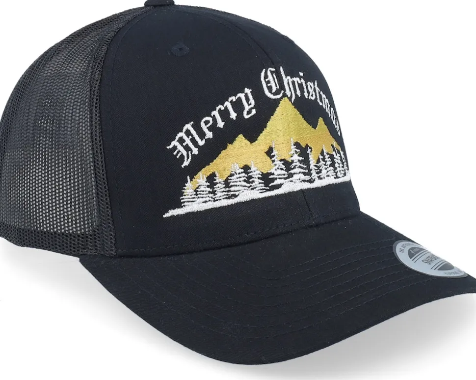 Ugly Merry Christmas Mountain Black Trucker - Ho-Ho-Hats