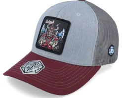 Undead Box Patch Heather Grey/Maroon Trucker - Critiql Hit