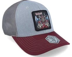 Undead Box Patch Heather Grey/Maroon Trucker - Critiql Hit
