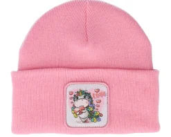 Unicorn Love Patch Pink Beanie - Unicorns