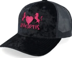 Unicorns Heart Velvet Black/Black A-frame Trucker - Unicorns