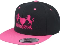 Unicorns Heart Black/Neon Pink Snapback - Unicorns