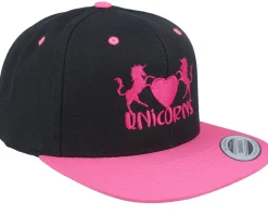 Unicorns Heart Black/Neon Pink Snapback - Unicorns