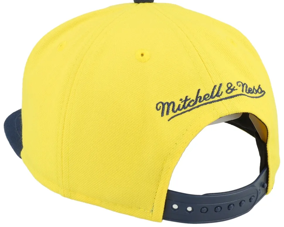 University Of Miami Jumbotron Ncaa Yellow/navy Snapback - Mitchell & Ness