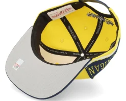 University Of Miami Jumbotron Ncaa Yellow/navy Snapback - Mitchell & Ness