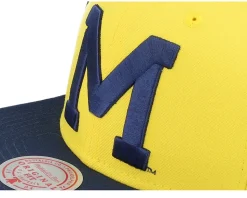 University Of Miami Jumbotron Ncaa Yellow/navy Snapback - Mitchell & Ness