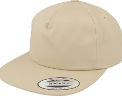 Unstructured 5-panel Khaki Snapback - Yupoong