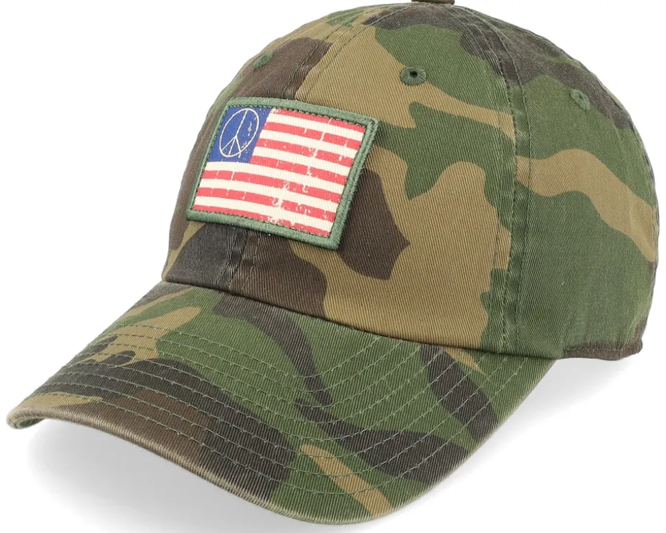 USA Ballpark Patch Peace Camoflage Dad Cap - American Needle
