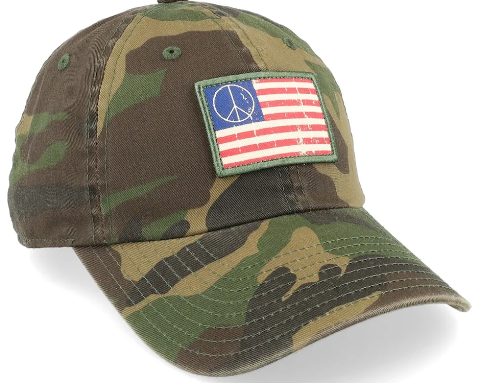 USA Ballpark Patch Peace Camoflage Dad Cap - American Needle