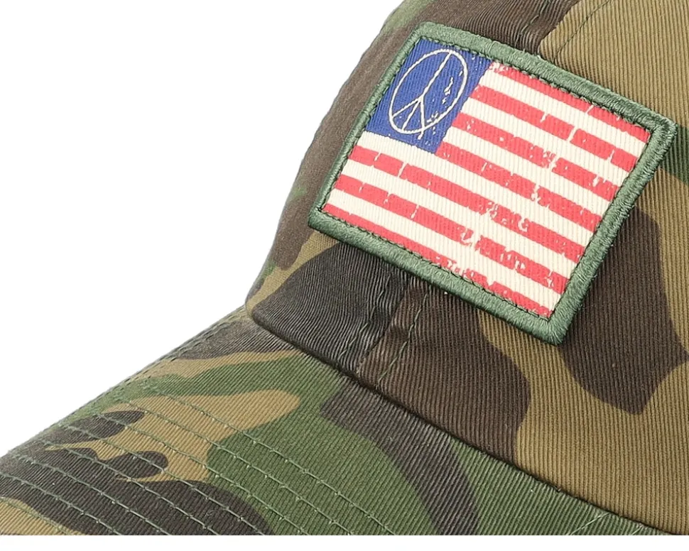 USA Ballpark Patch Peace Camoflage Dad Cap - American Needle