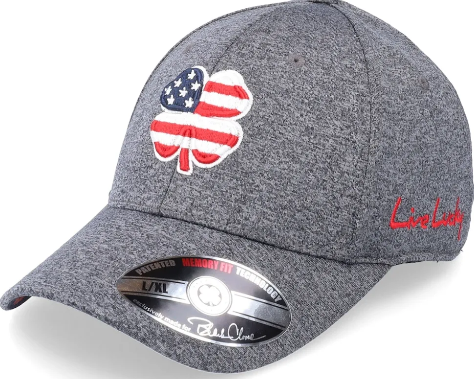 Usa Flag Heather Stretch Fit Grey Flexfit - Black Clover