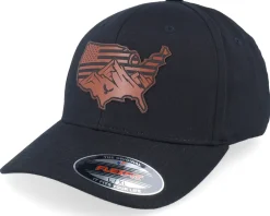 Usa Map Flag Brown Patch Black Flexfit - Iconic