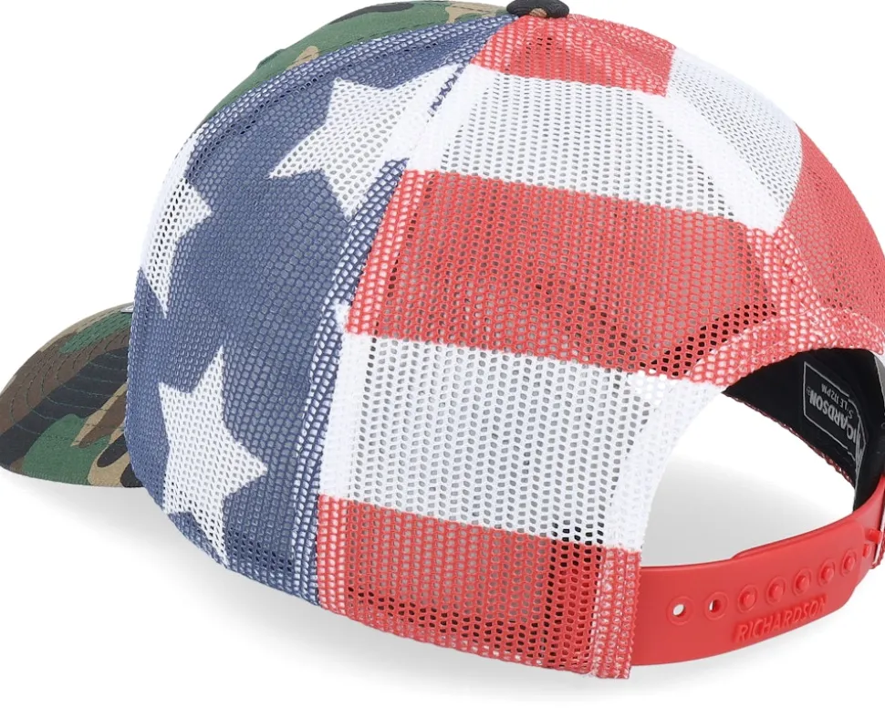 Usa Map Flag Brown Patch Camo/Stars & Stripes Trucker - Iconic