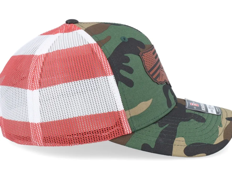 Usa Map Flag Brown Patch Camo/Stars & Stripes Trucker - Iconic