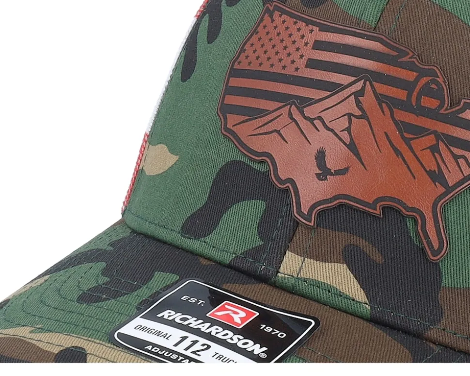 Usa Map Flag Brown Patch Camo/Stars & Stripes Trucker - Iconic