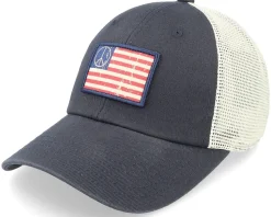 USA Peace Ballpark Mesh Ivory/Navy Trucker - American Needle