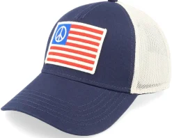 USA Peace Twill Valin Ptch Ivory Navy Trucker - American Needle