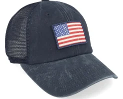 Usa Raglan Bones Patch Navy Trucker - American Needle