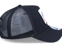 USA Ripped Flag Patch Hamburger Black Trucker - Iconic